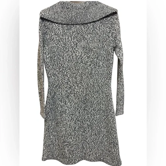 GUESS Jeans Women’s Gray Tweed Ribbed Knit Wool Blend Cardigan Sweater Tunic - Picture 2 of 8
